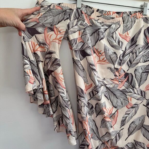 Lulu’s Sun-Drenched Daydream Beige Floral Print Off-the-Shoulder Dress Small - Picture 7 of 14